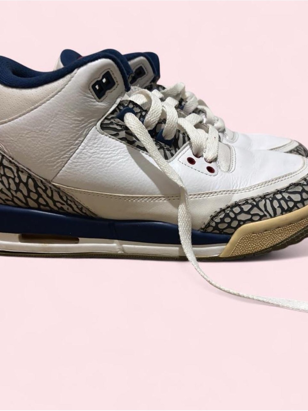 Jordan Air Retro 3 White Navy Mid Sneakers